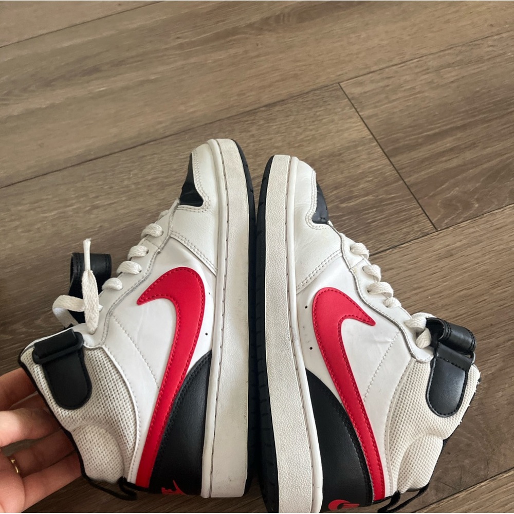 Nike Court Borough Mid CD7782-110 Boys Casual Shoes (White/University RED-Black) - Picture 8 of 9